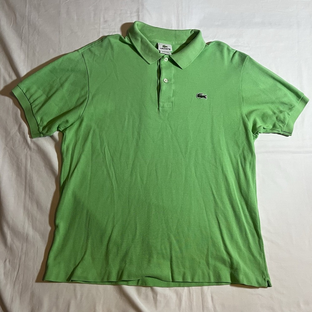 Lacoste Shirt Mens 5  Green Polo Golf  100% Cotton Logo 519L